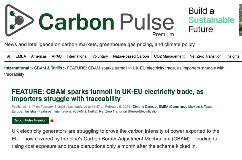 JP Cerda comments on CBAM electricity rules 2026