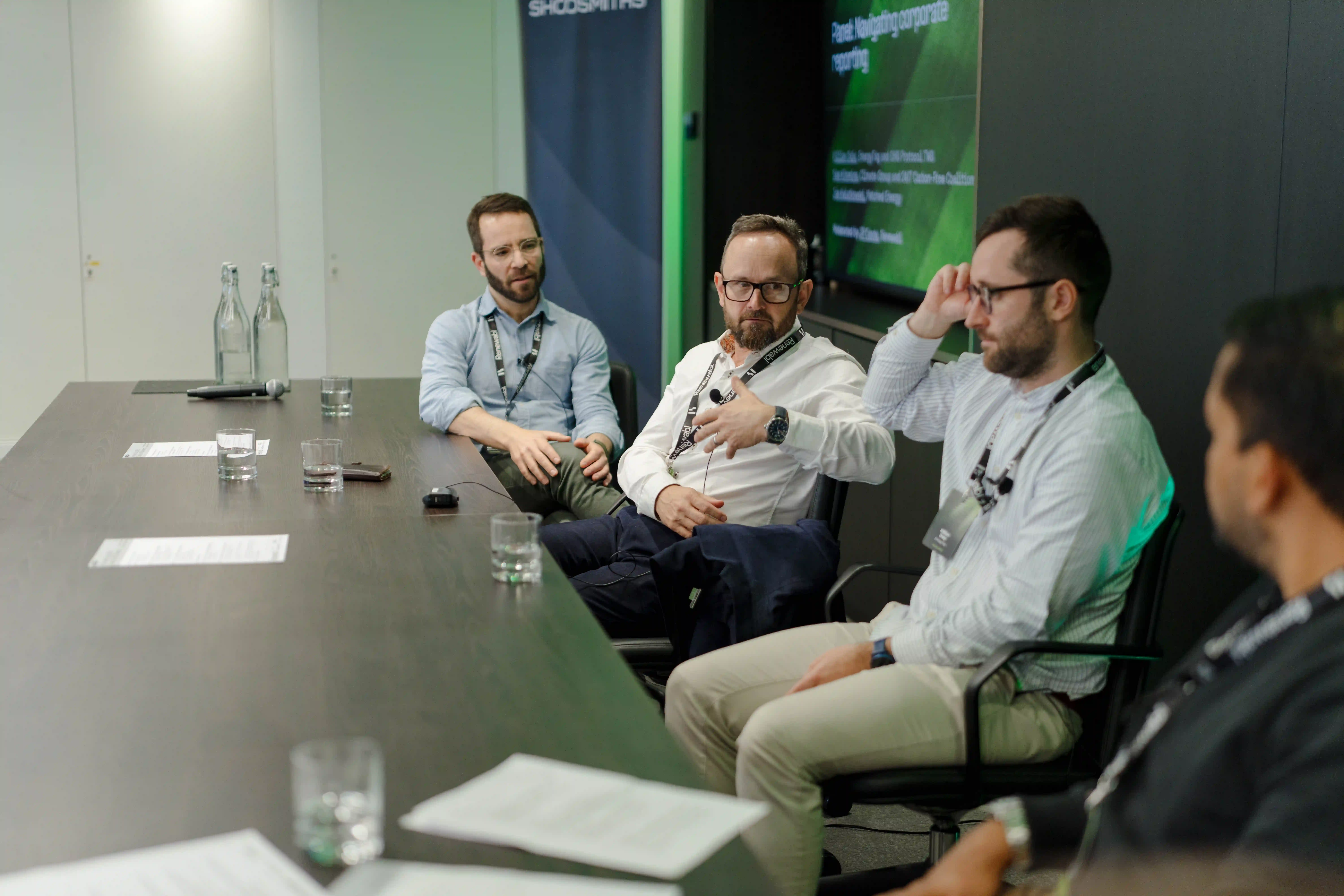 Renewabl Day panel with Joe Kwiatkowki from Matched Energy, Sam Kimmins from Climate Group, Killian Daly from EnergyTag and JP Cerda from Renewabl