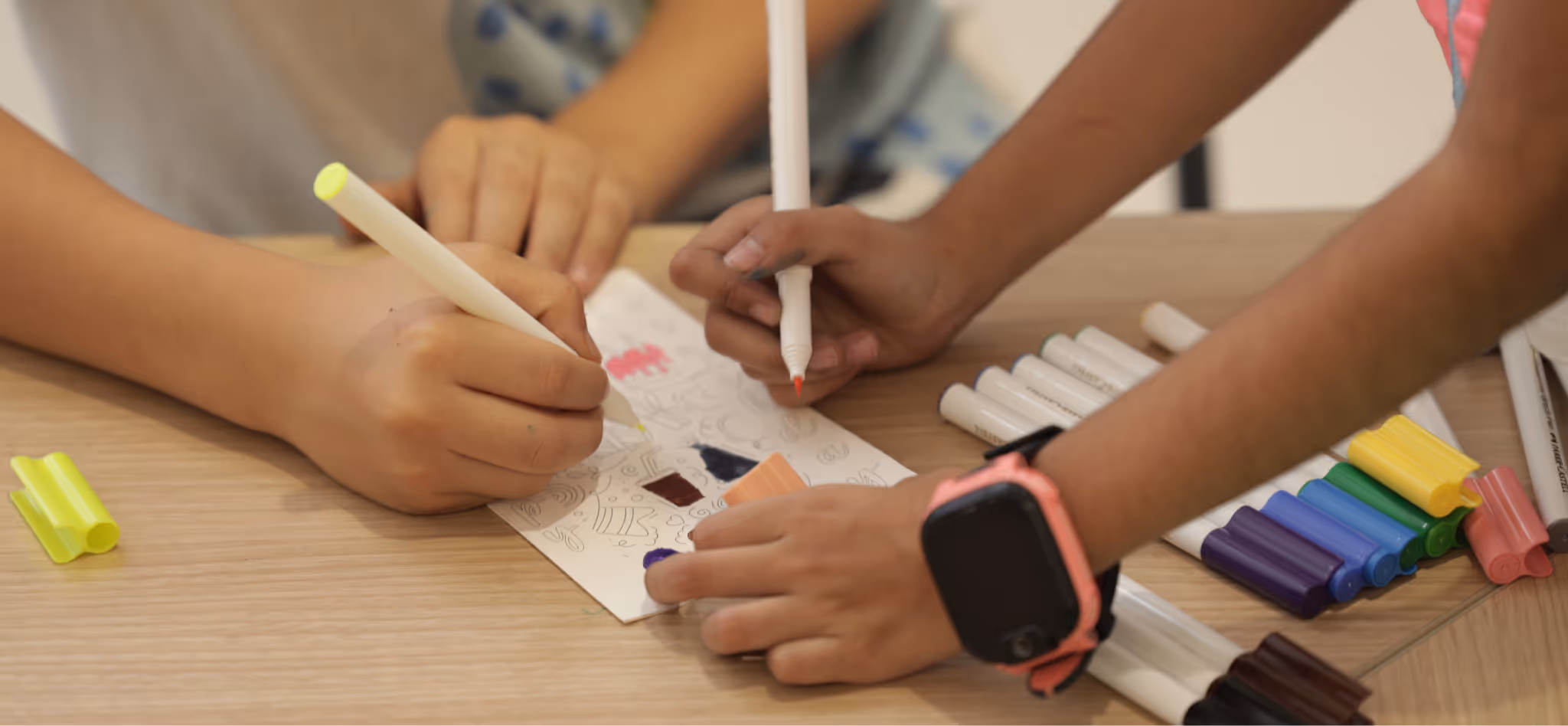 Students drawing