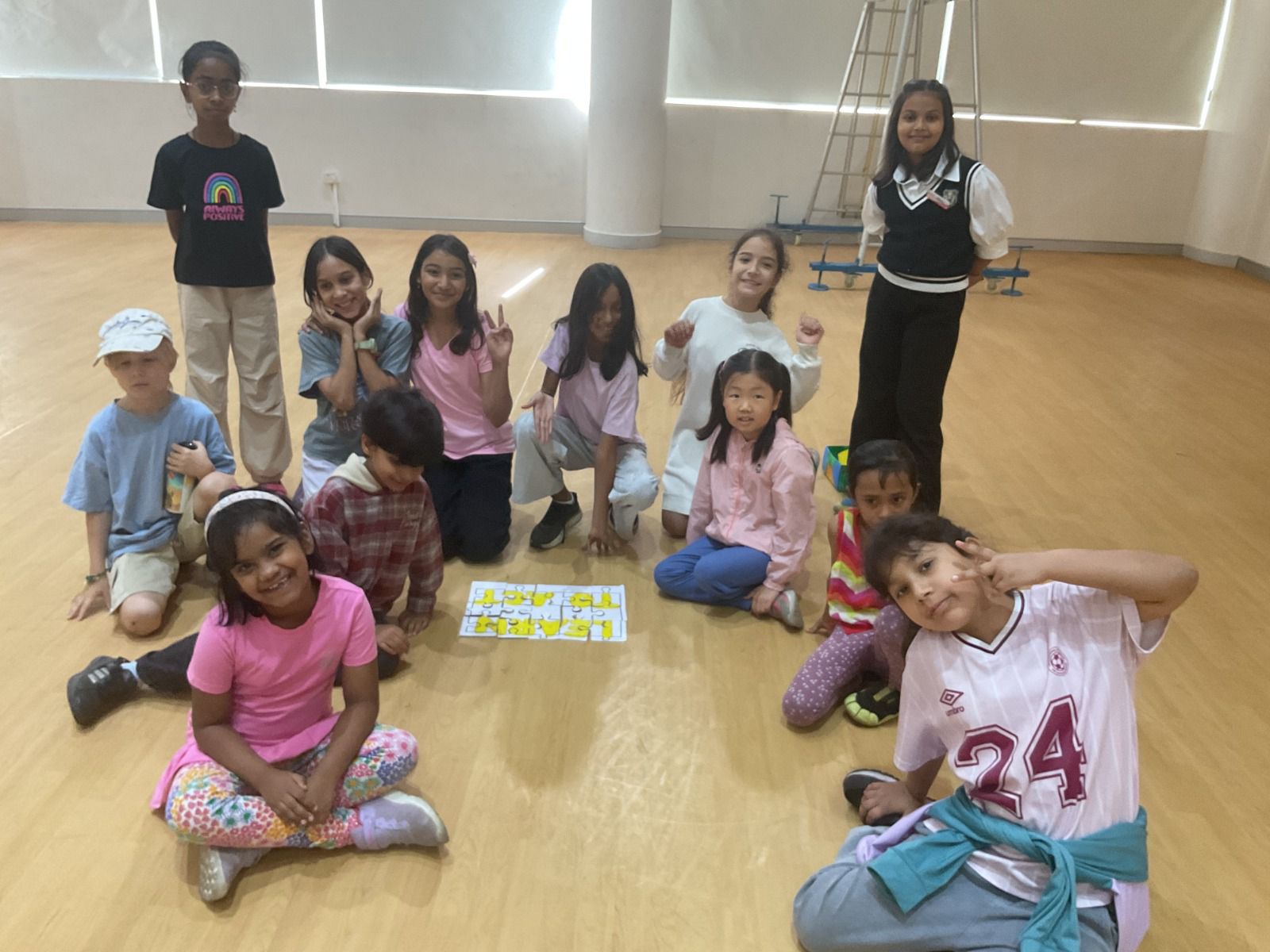 Students having fun with a teacher