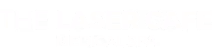 The Laser Cafe Medical Spa logo in white text on a transparent background.