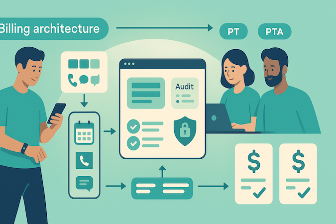 rtm and pt specific billing API when launching a physical therapy platform