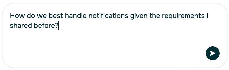 Type a request or question and send