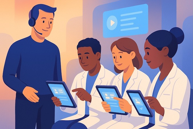 user training documentation when healthcare app is being deployed
