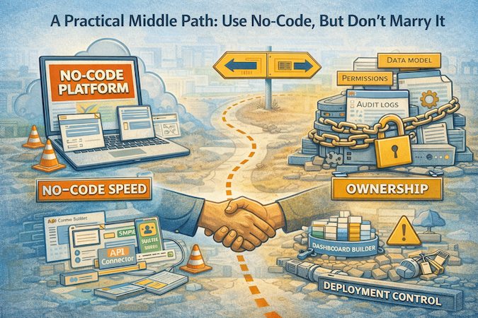 middle path between no code and full code ownership when building health app 