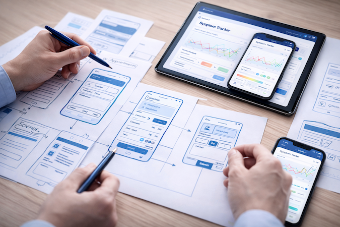 how specode's AI builder helps launch a symptom tracker app