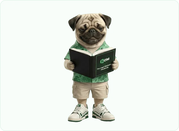 SOMDOG reading the Legal Marketing Handbook