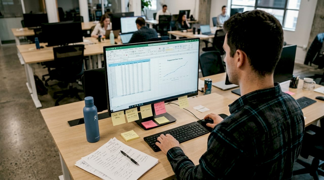 Professional updates engagement rates in shared office