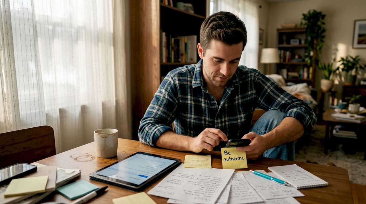 Creator replying to messages focusing on authenticity