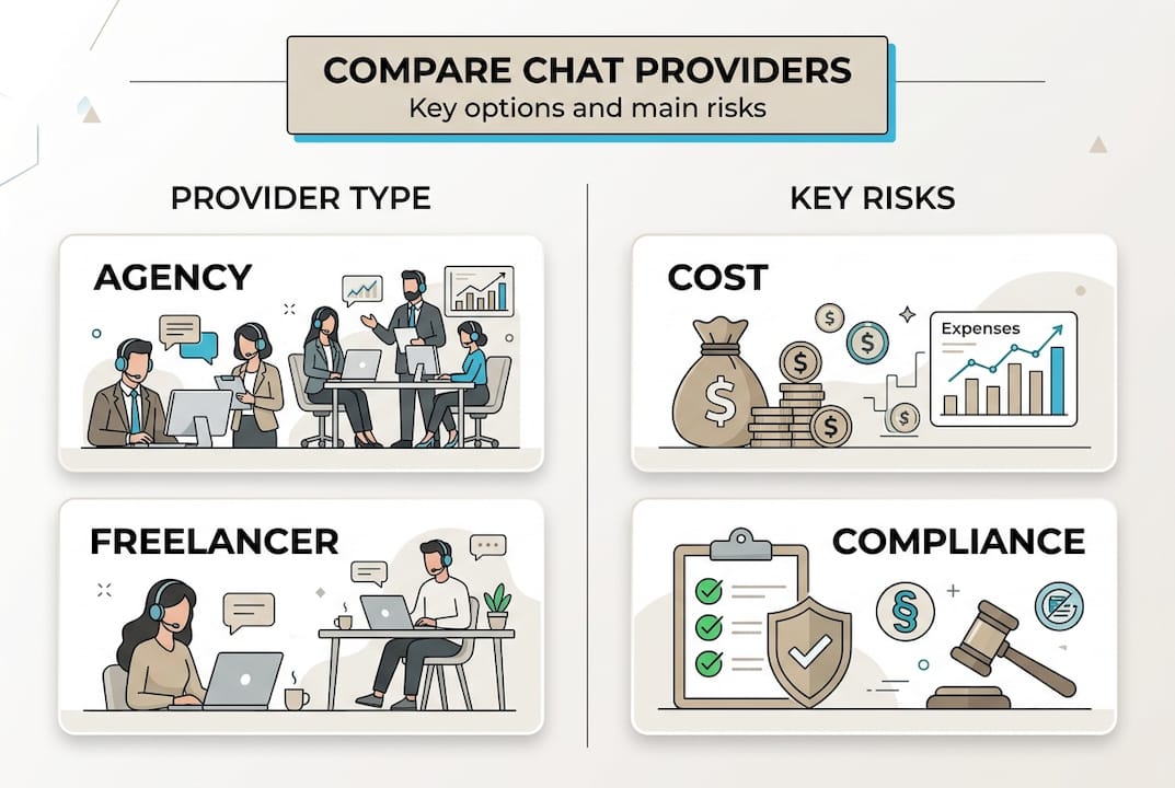 Infographic comparing chat provider options and risks