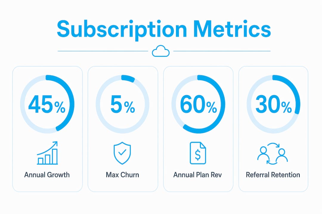Infographic showing key subscription growth metrics
