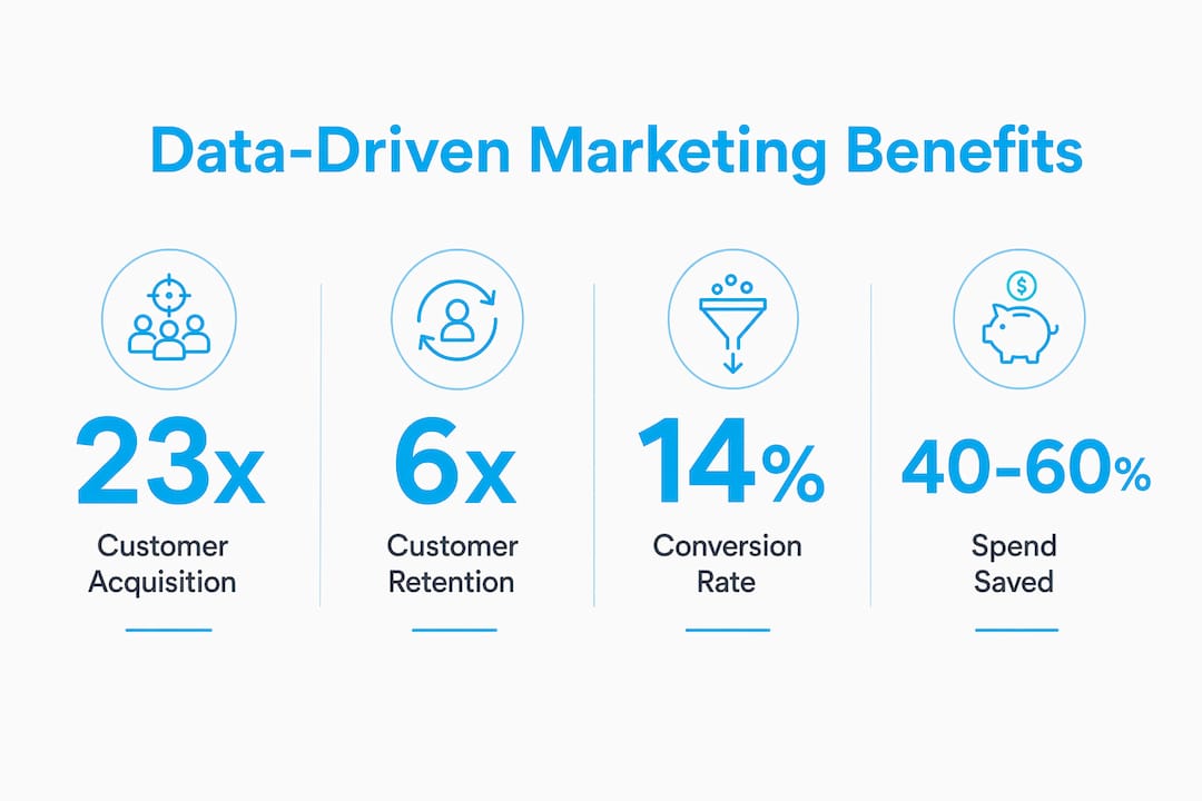 Infographic showing marketing benefits statistics