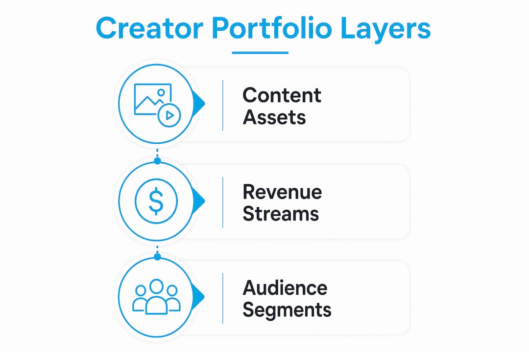 Infographic illustrating creator portfolio components