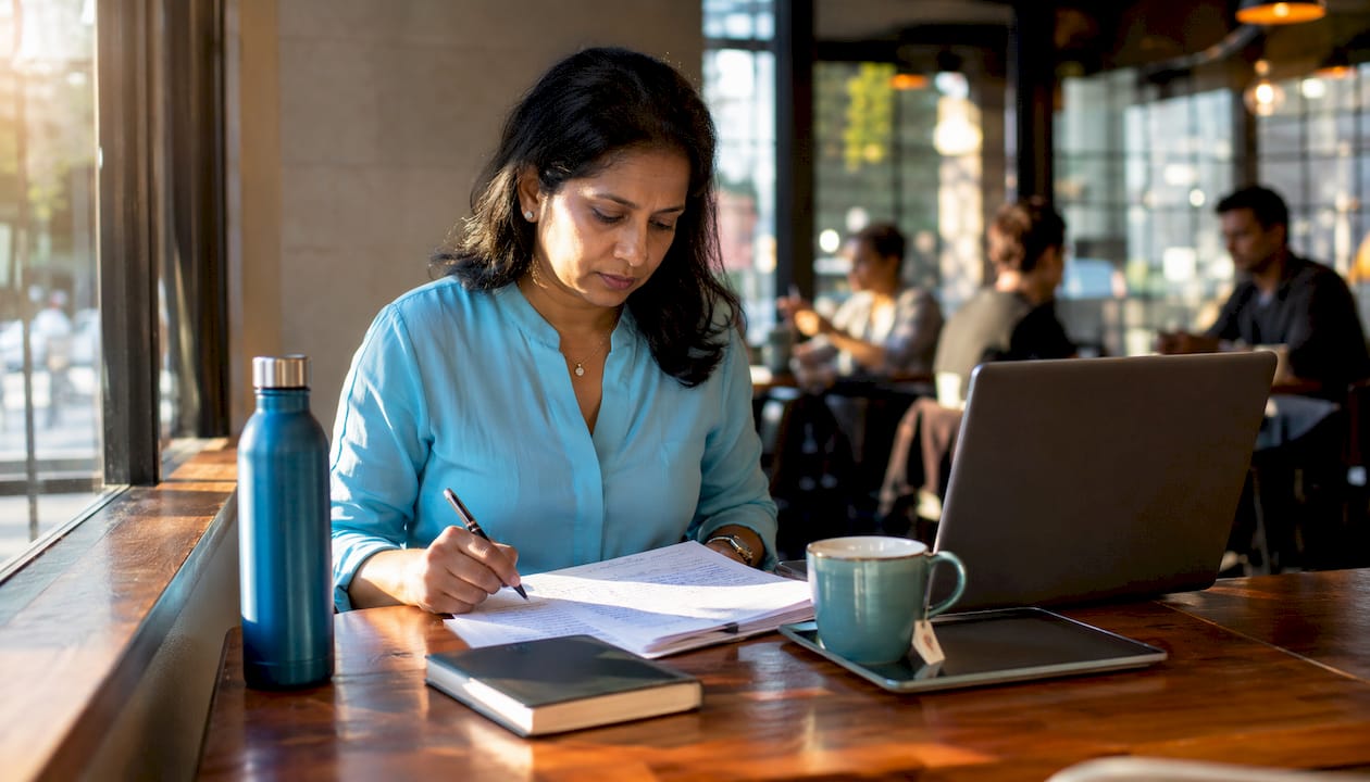Educator preparing digital course materials