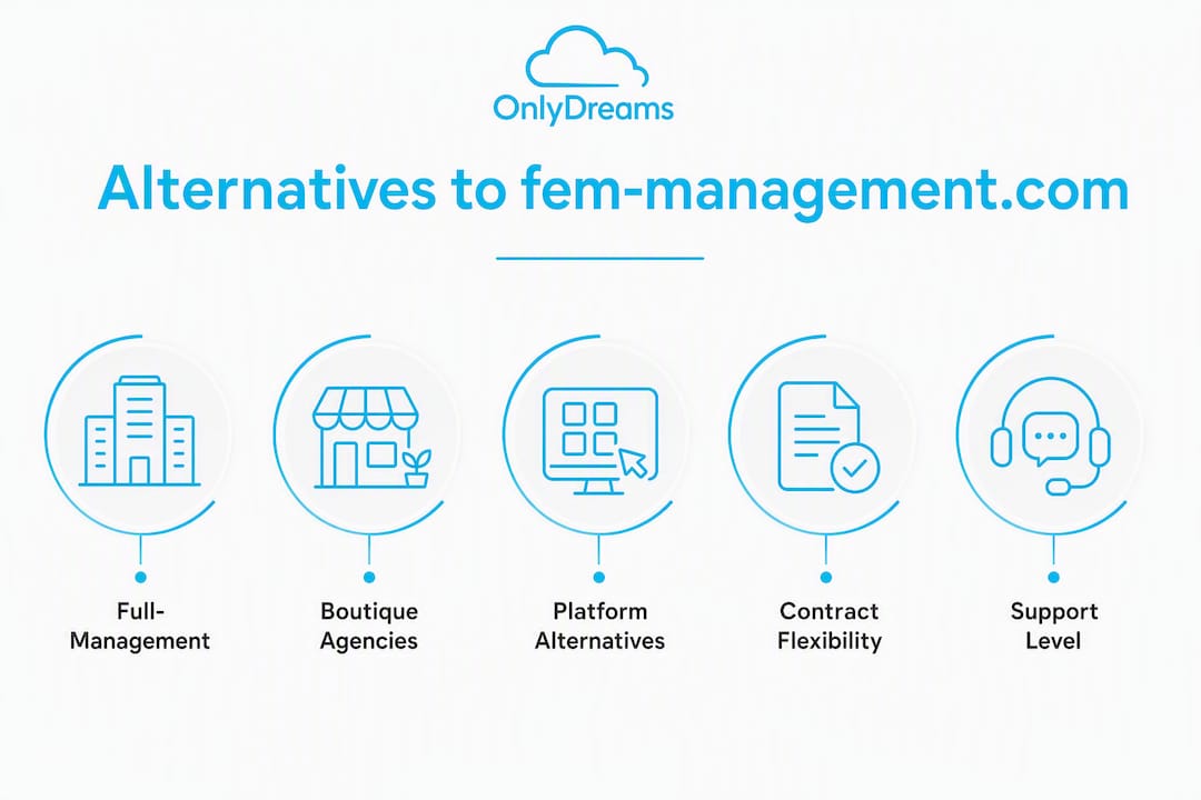 Infographic comparing fem-management.com alternatives
