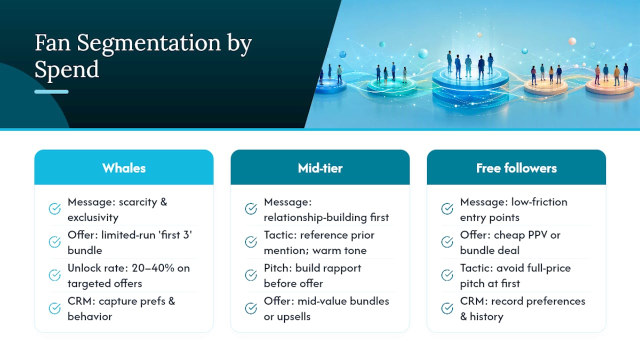 Diagram showing fan segmentation and messaging strategies