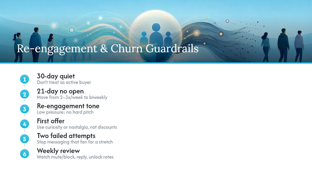 Re-Engagement and Churn Guardrails — overview diagram