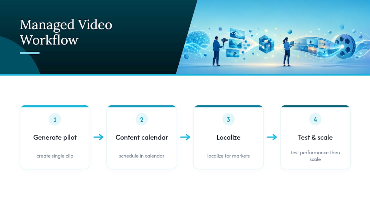 Four-stage AI video production workflow