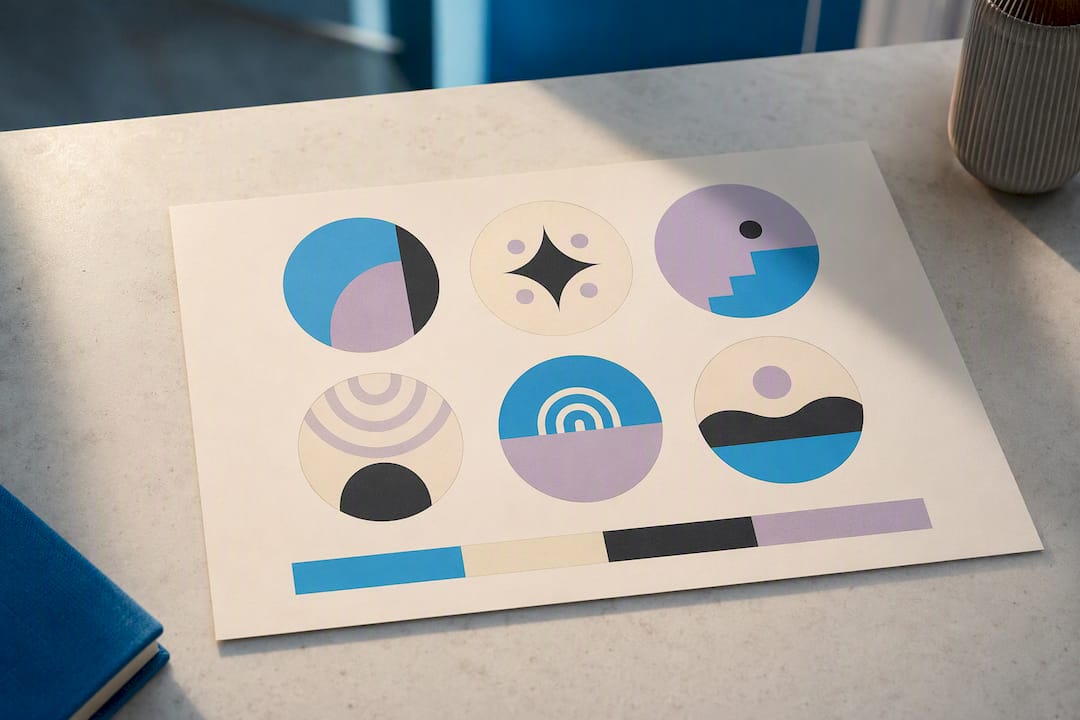 Cohesive grid of highlight cover designs