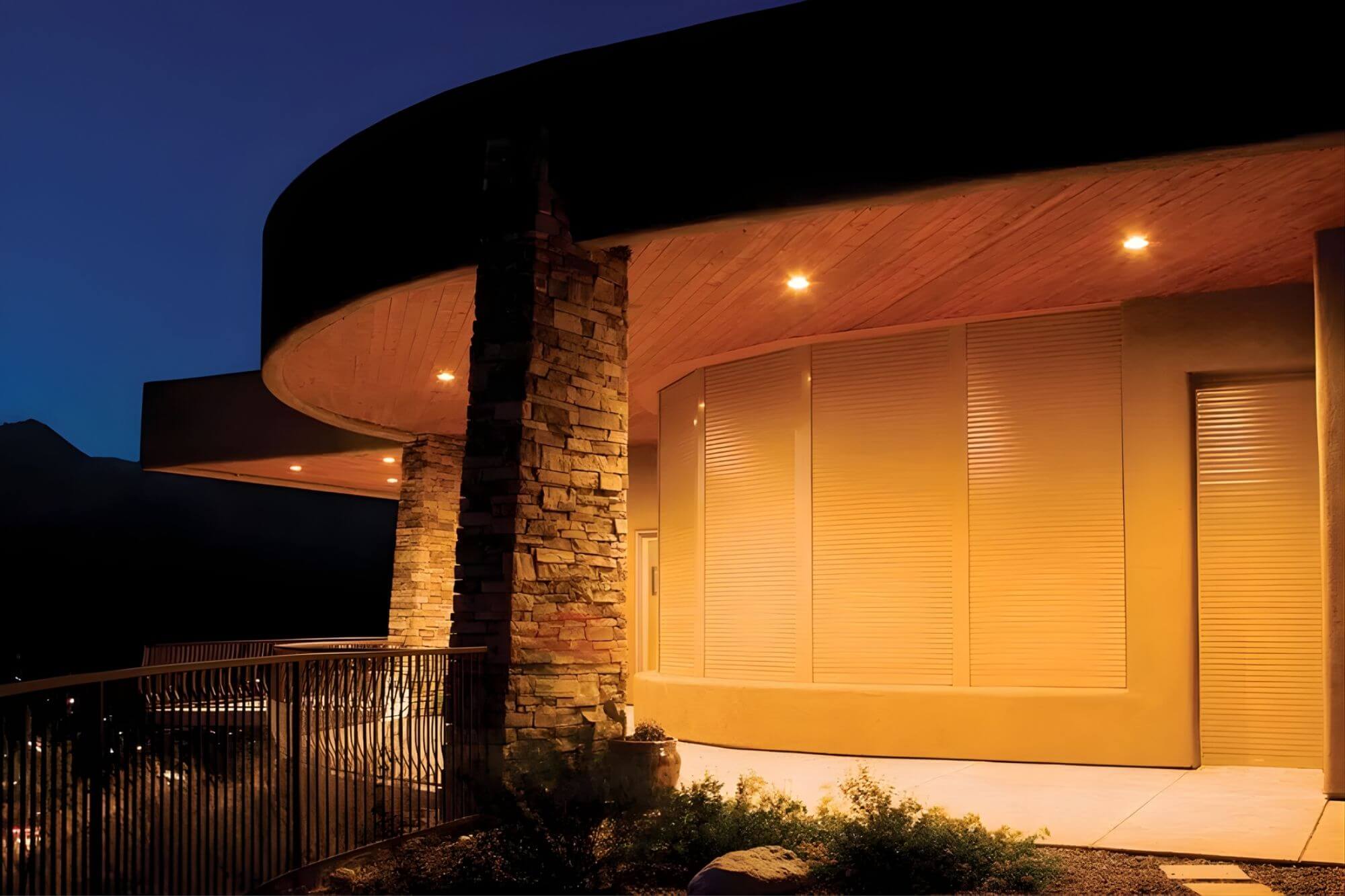 rolling shutters covering windows