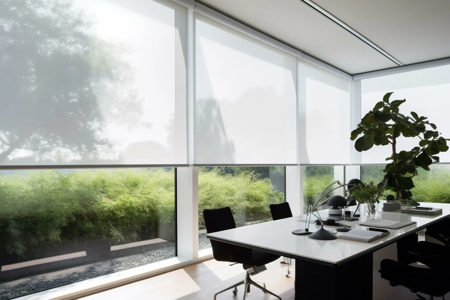 Office with window shades in Phoenix