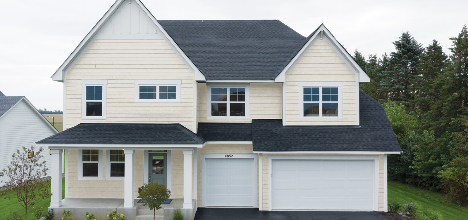 home with desert stone house siding