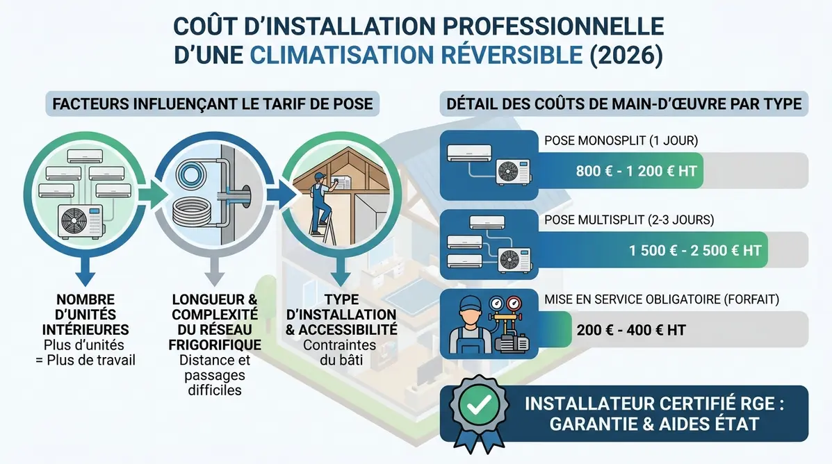 Schéma climatisation réversible maison prix