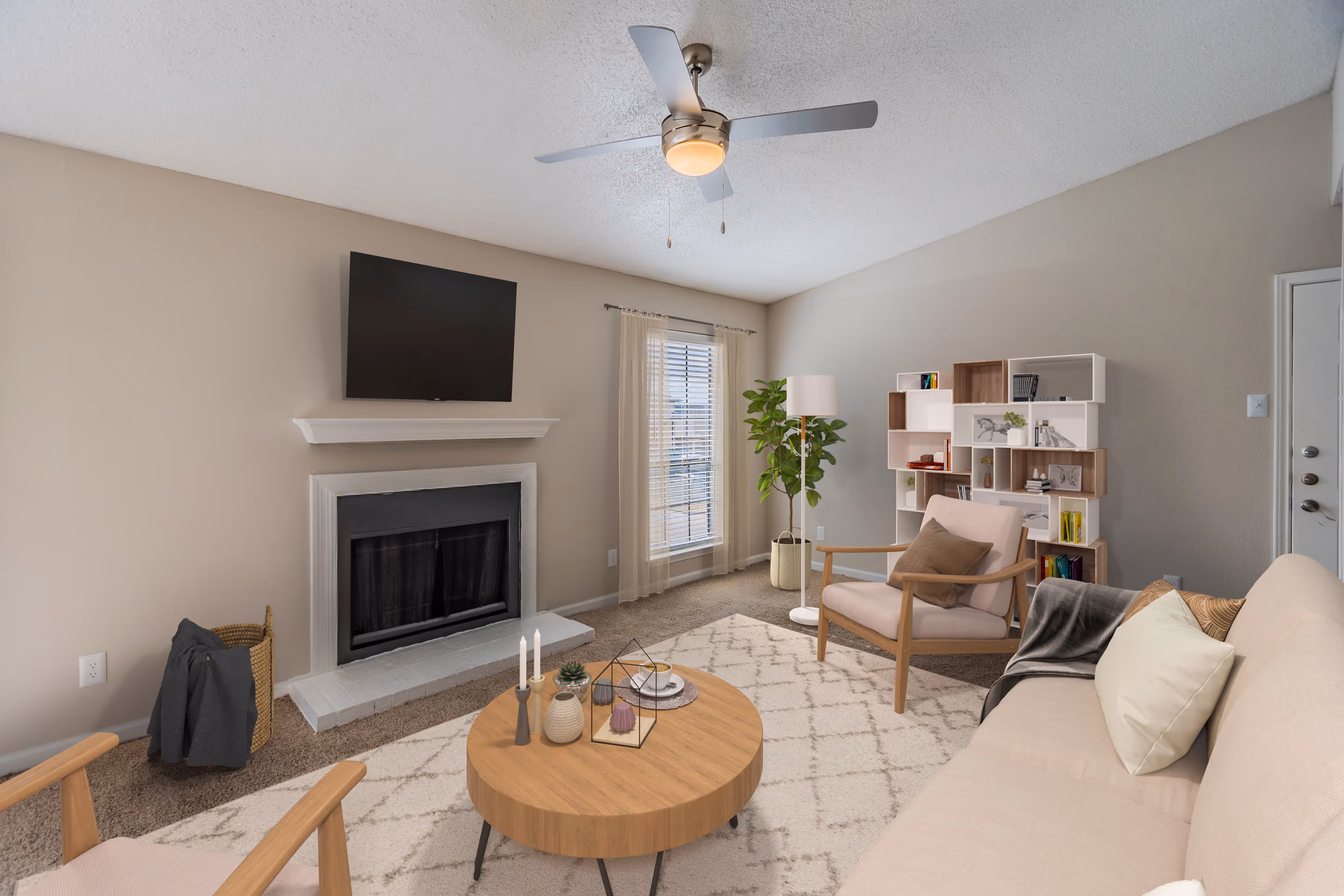 Living room fireplace