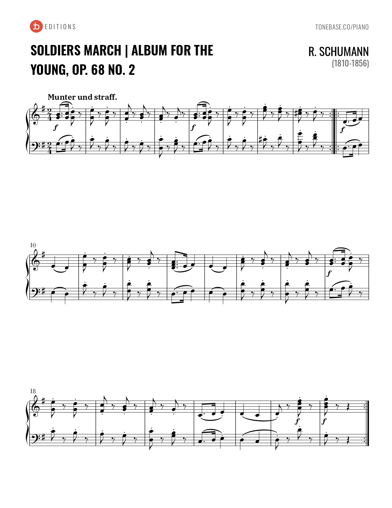 Album for the Young – Op. 68 No. 2 "Soldier's March"