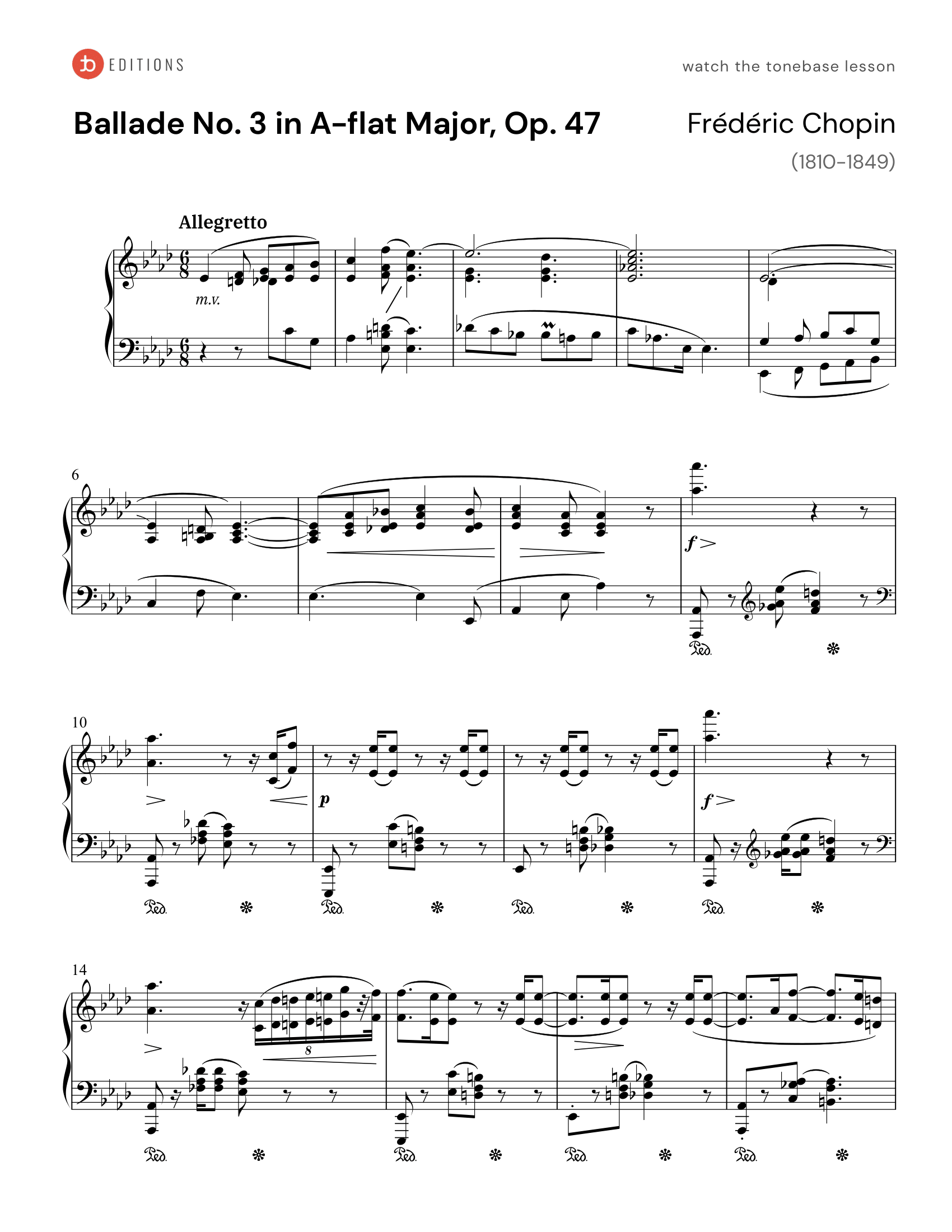 Ballade No. 3 in A-flat, Op. 47