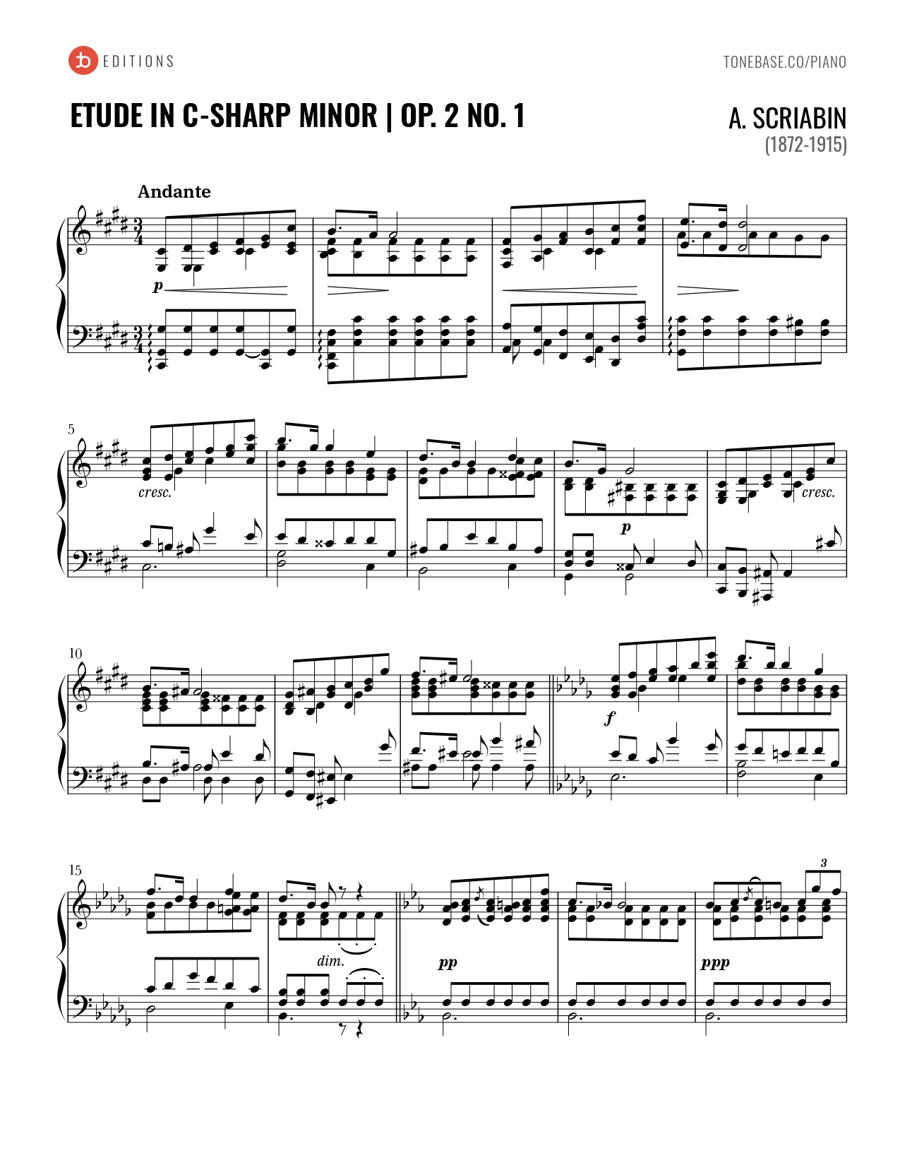 Etude in C-sharp Minor, Op. 2 No. 1