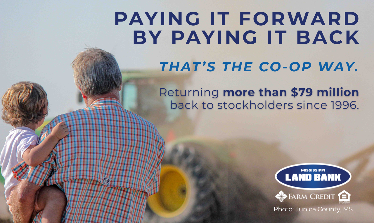 Mississippi Land Bank Board of Directors with Big Check made out to Mississippi Land Bank Customers for $6 Million Dollars.