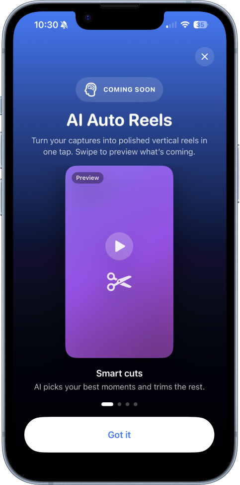 AI features screenshots