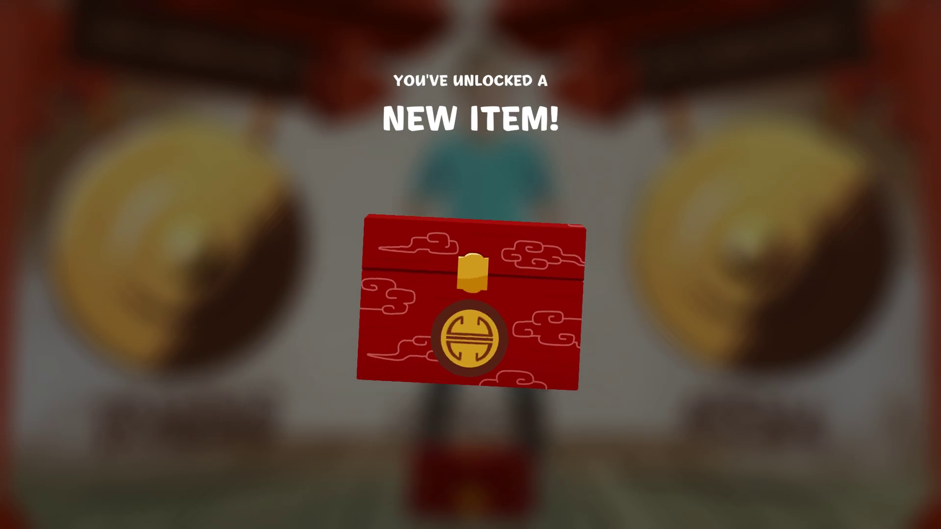 Image of a red envelope with a gold seal with text "You've Unlocked a New Item"