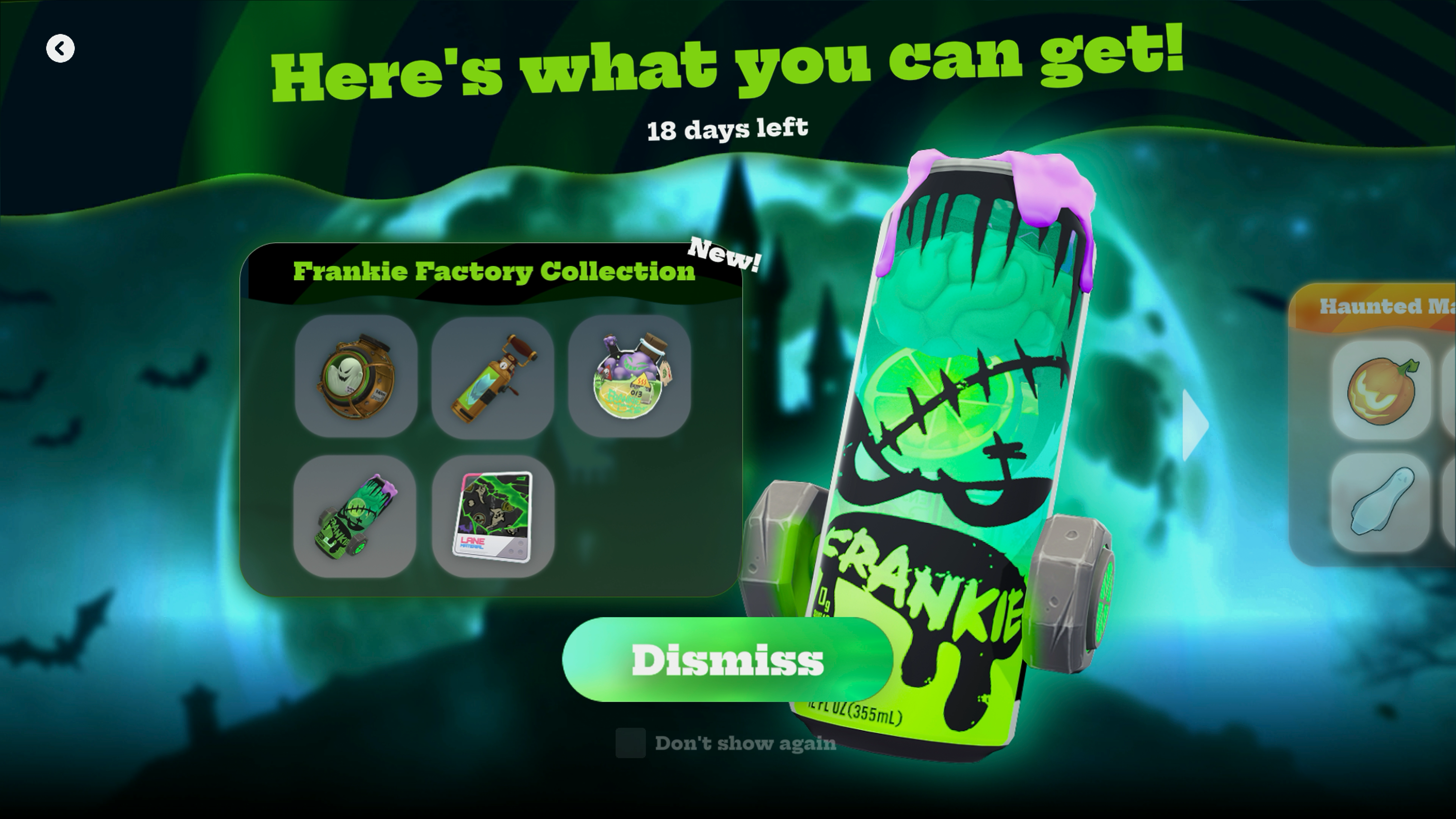 Image of new Frankenstein-themed collectibles in Bowling Strike!, part of the Nex Playground Halloween update 