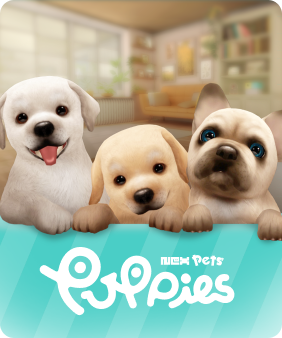 The NexPets Puppies game tile, exclusively on Nex Playground + Play Pass 