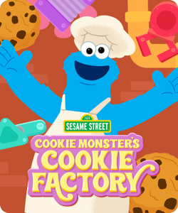 Sesame Street's Cookie Monster's Cookie Factory game tile, only available on Nex Playground with Play Pass
