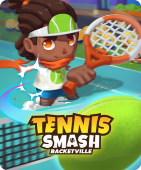 Game tile for Tennis Smash: Racketville, found only on Nex Playground with Play Pass.
