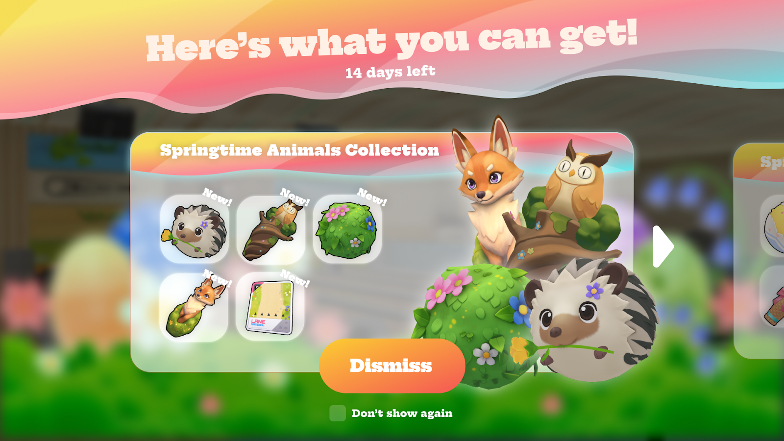 The Springtime Animals Collection available to unlock during the limited time Spring Event in Bowling Strike.
