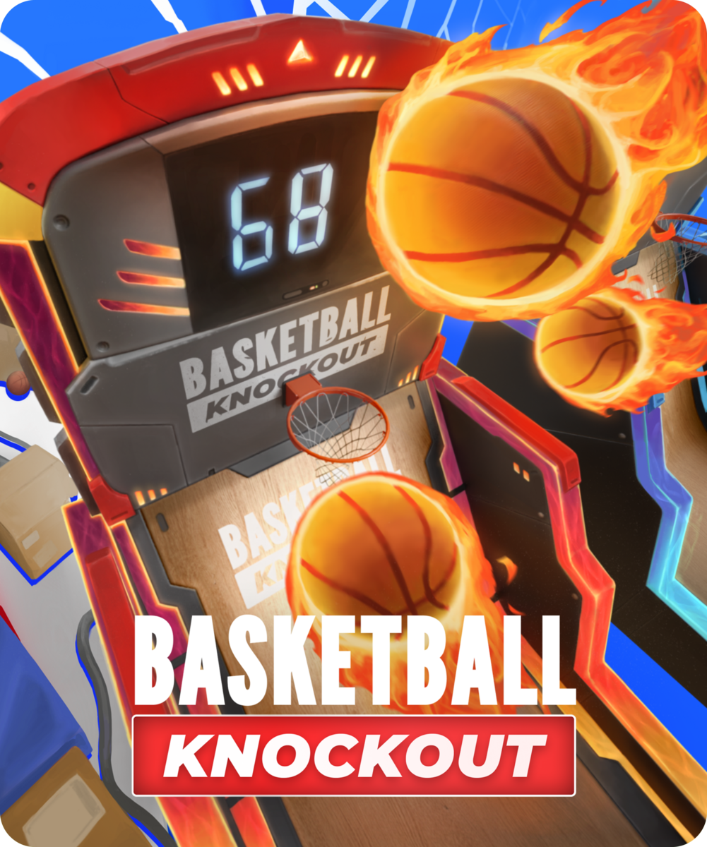 Basketball Knockout game tile, an arcade style basketball shooting game available on Nex Playground with Play Pass.