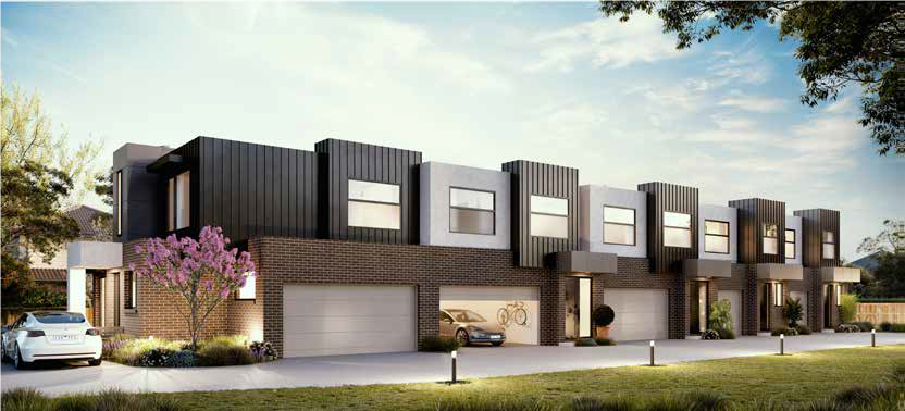 33 Rhodes Parade, Oak Park. Side Render. 5 Townhomes Project View