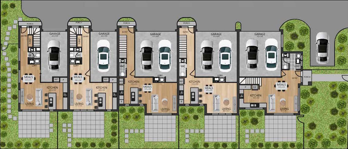 33 Rhodes Parade, Oak Park. Ground Floor Project Layout. 2, 3 and 4 Bedroom Townhomes