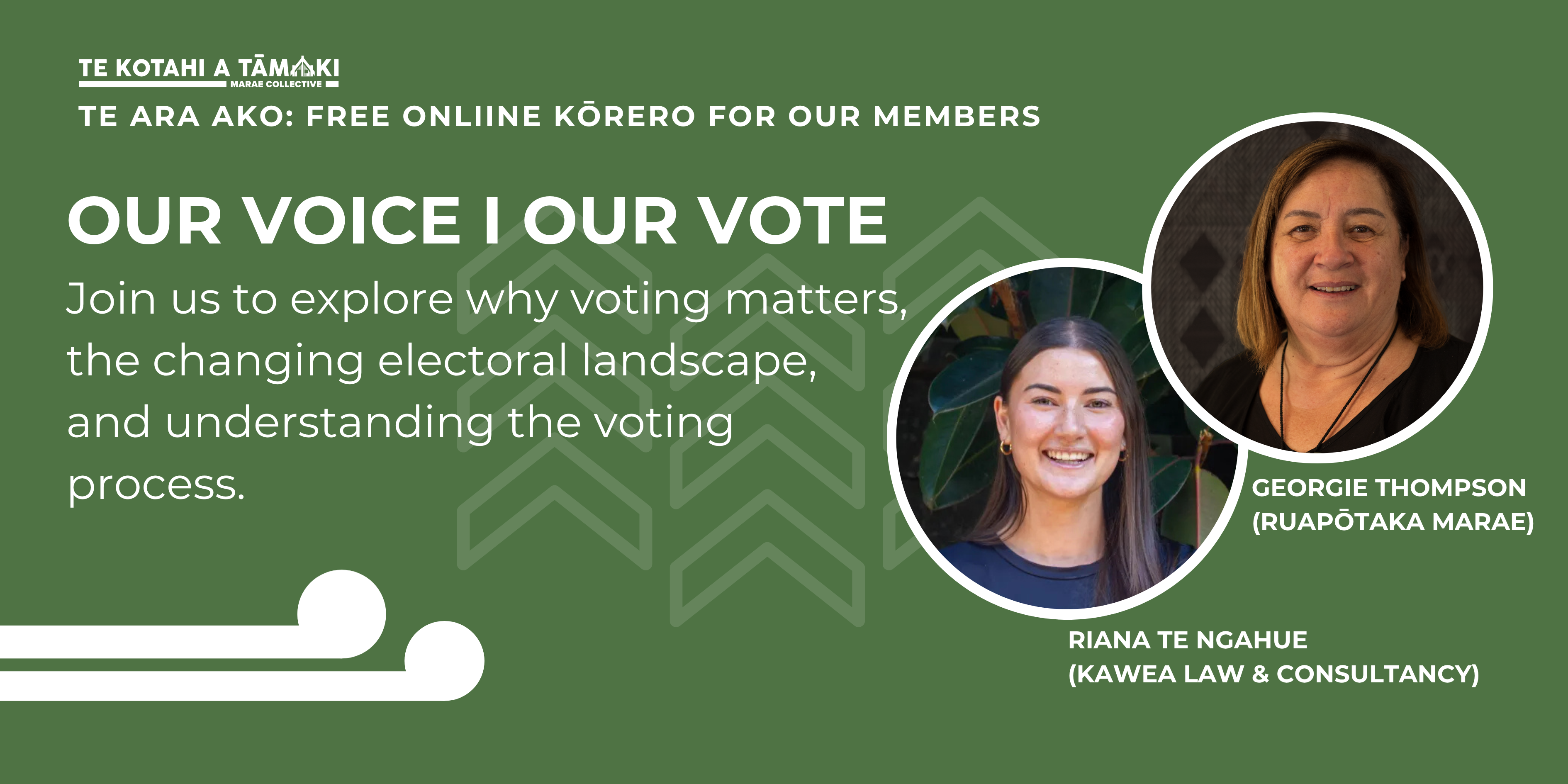 event banner for Te Ara Ako: Our Voice I Our Vote event 2026-08-26T06:00:00.000Z