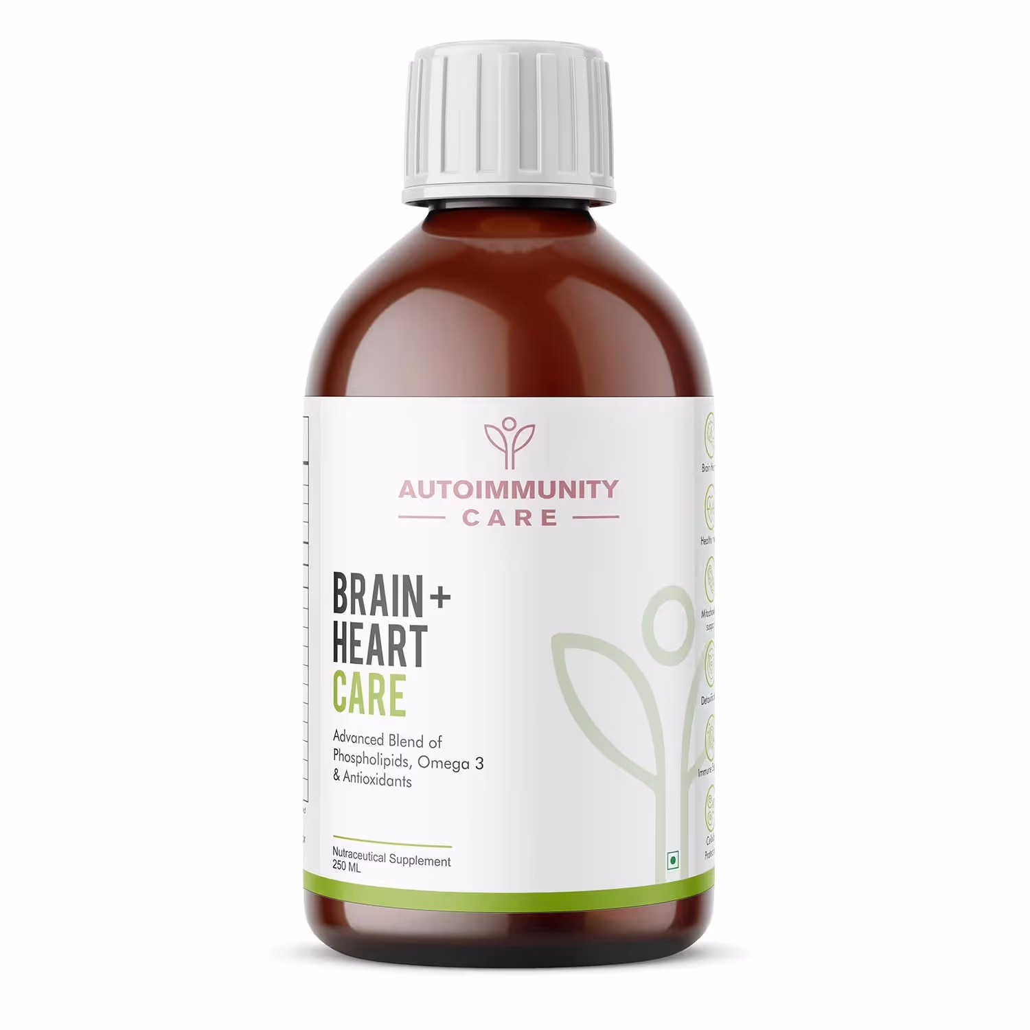 250 ml of Brain + Heart Care Supplement Bottle.