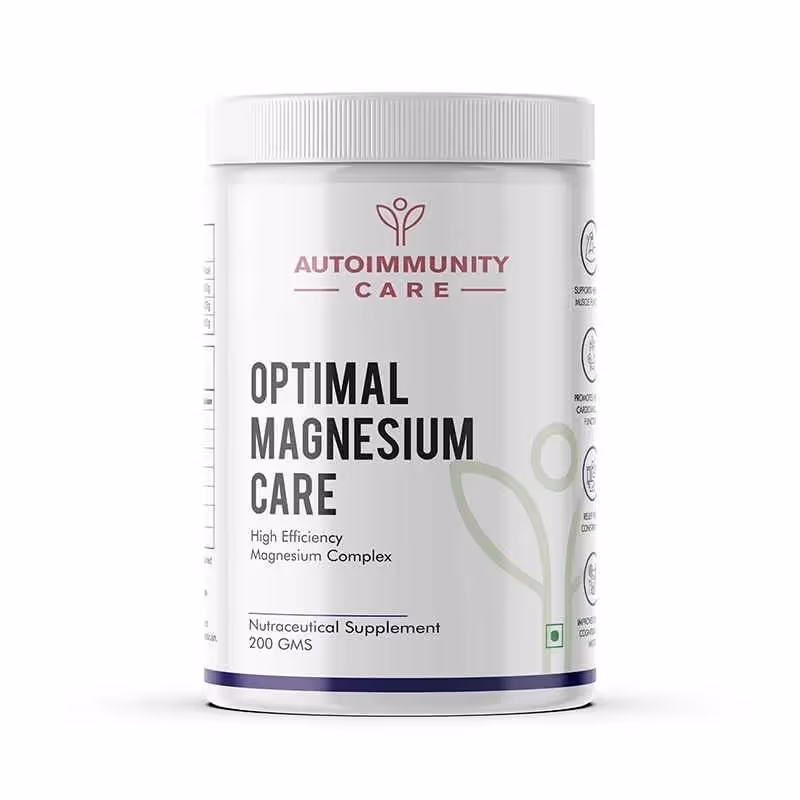A 200 gms of Optimal Magnesium Care powder box.