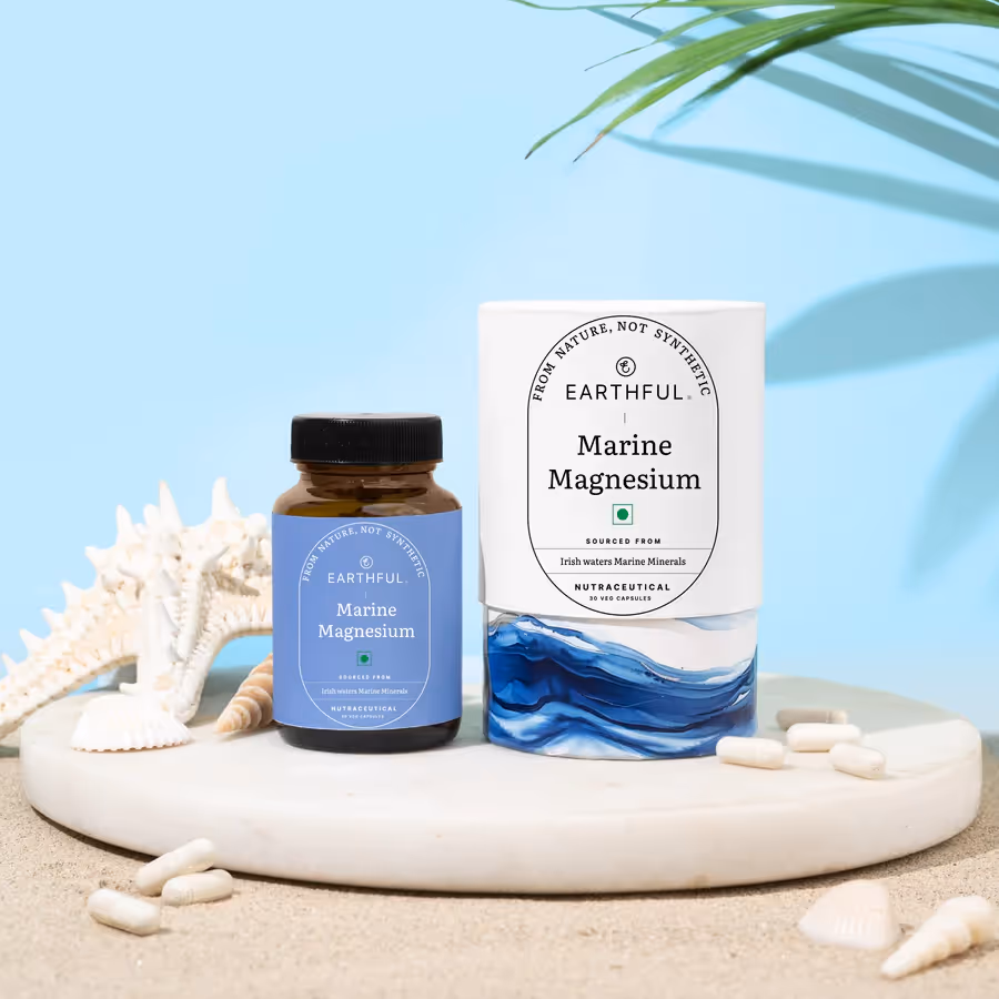 A bottle of 30 capsules of Marine Magnesium Supplement.