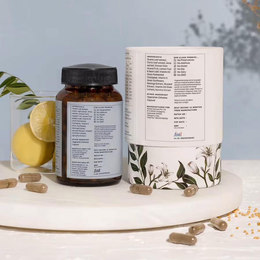 The back cover of Earthful Multivitamin Men 18+ capsule bottle featuring its ingredients