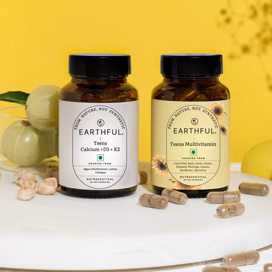 30 capsules in two bottles each of Earthful Multivitamin For Teens.