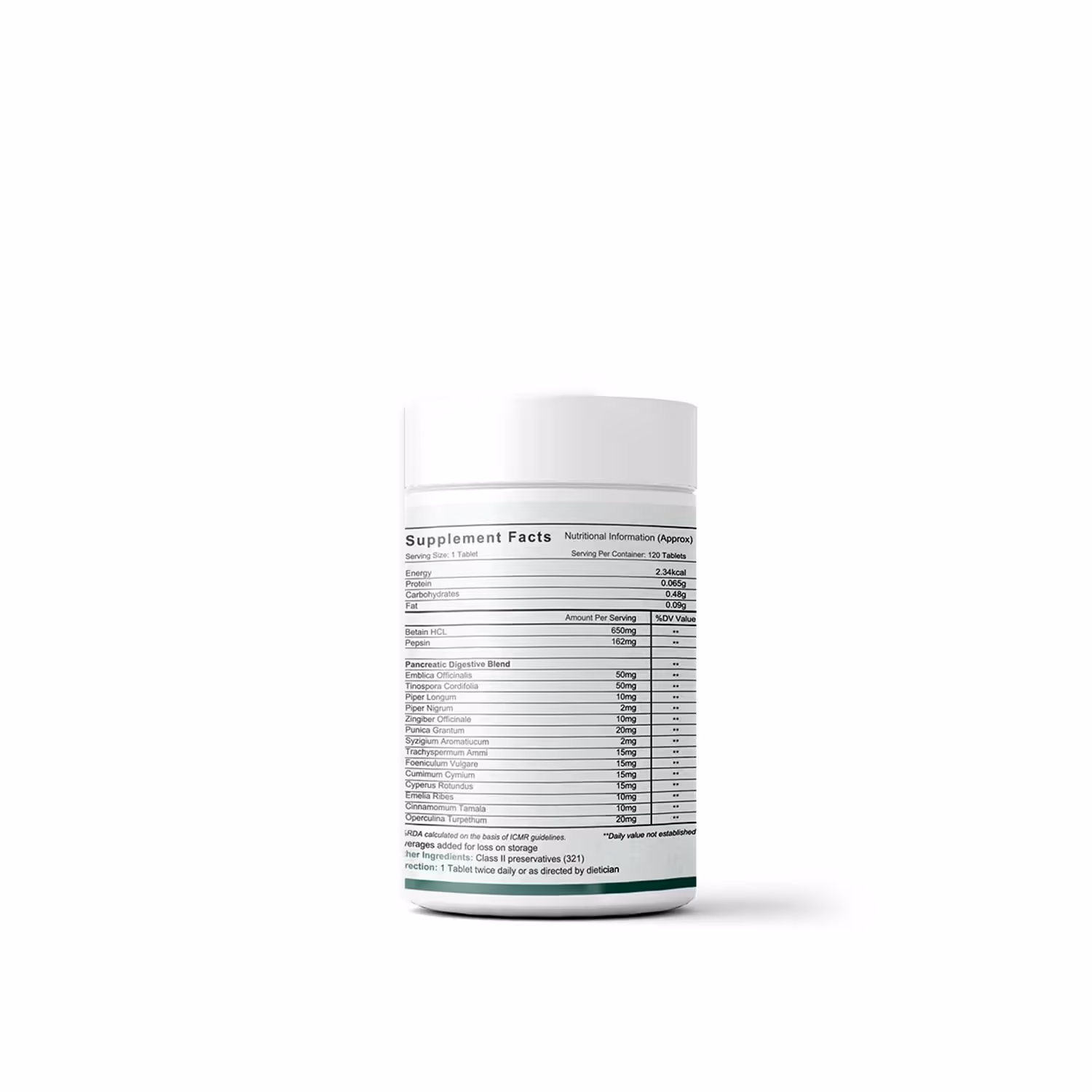 The back cover of GERD Care capsule box featuring its ingredients.
