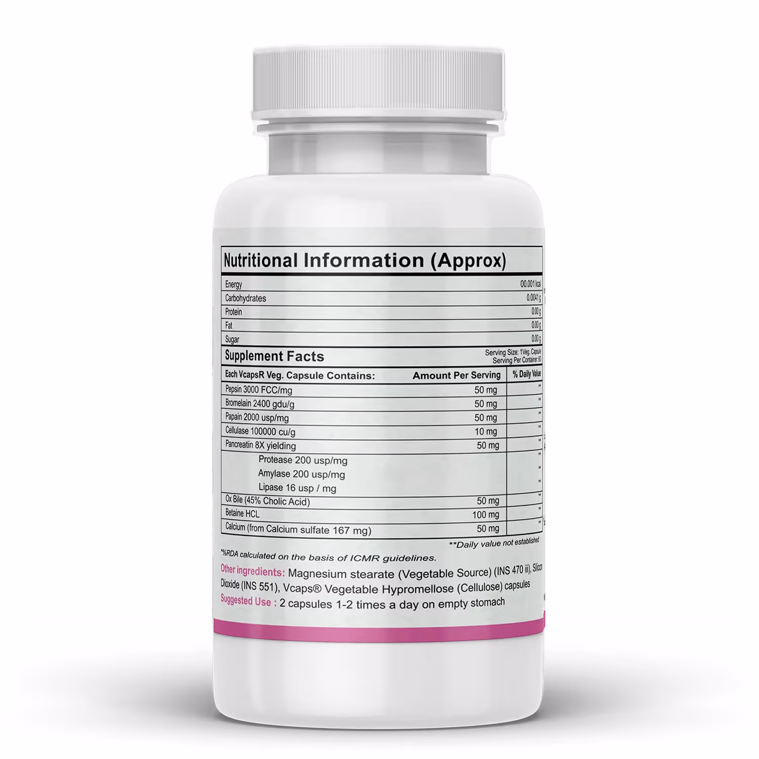 The back cover of Eczema Care capsule box featuring its ingredients.